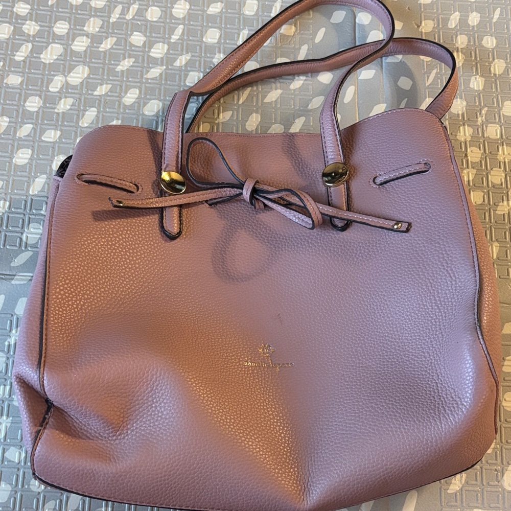 Nanette Lepore Mauve Purple Pebbled Leather Shoulder Bag